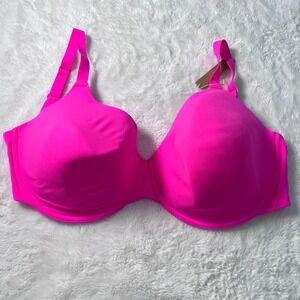 SKIMS Women's Fits Everybody T-Shirt Demi Bra Neon Pink Size 38H BR-UWR-2294 NEW